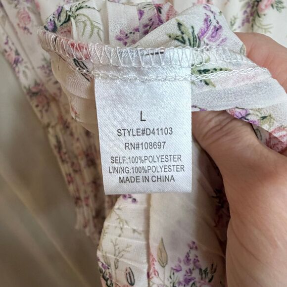 Lipslide Floral Tiered Maxi Dress Size Large Boho Romantic Spring Dress - Picture 5 of 5